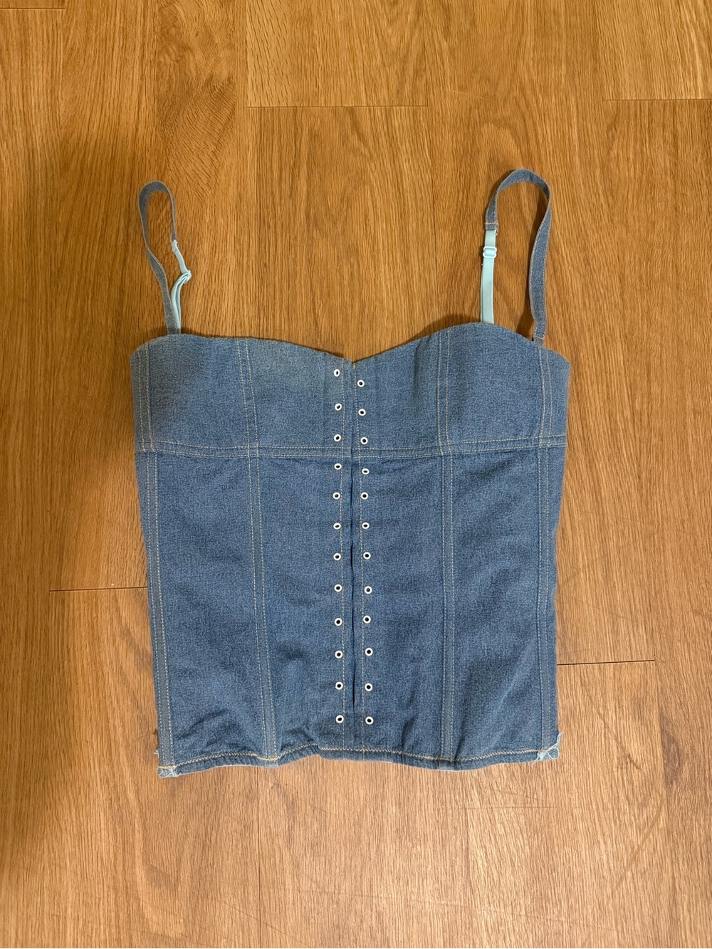 Victoria's Secret Blue Denim Korsett Top - Picture 1 of 4